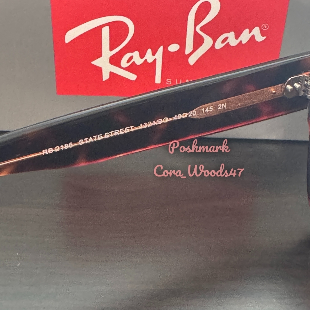 RayBan State Street Tortoise Frame RB2186 Gradient Brown Lens Unisex New - Picture 12 of 17